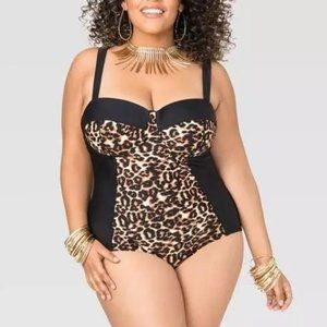 LAST ONE!! Sexy One Piece Swimsuit Leopard Women Plus Size 14